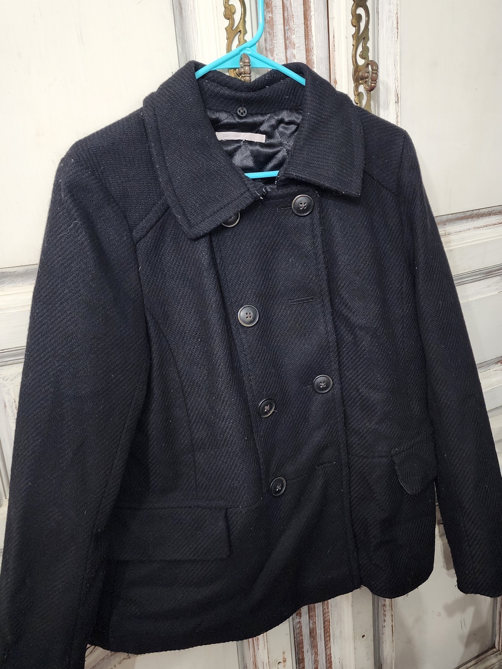 GAP Men's Black Double-Breasted Peacoat